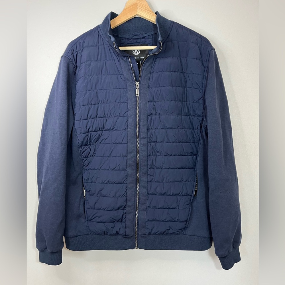 CLX by Christian LaCroix Men’s Sweatshirt Puffer Jacket Navy Blue Large